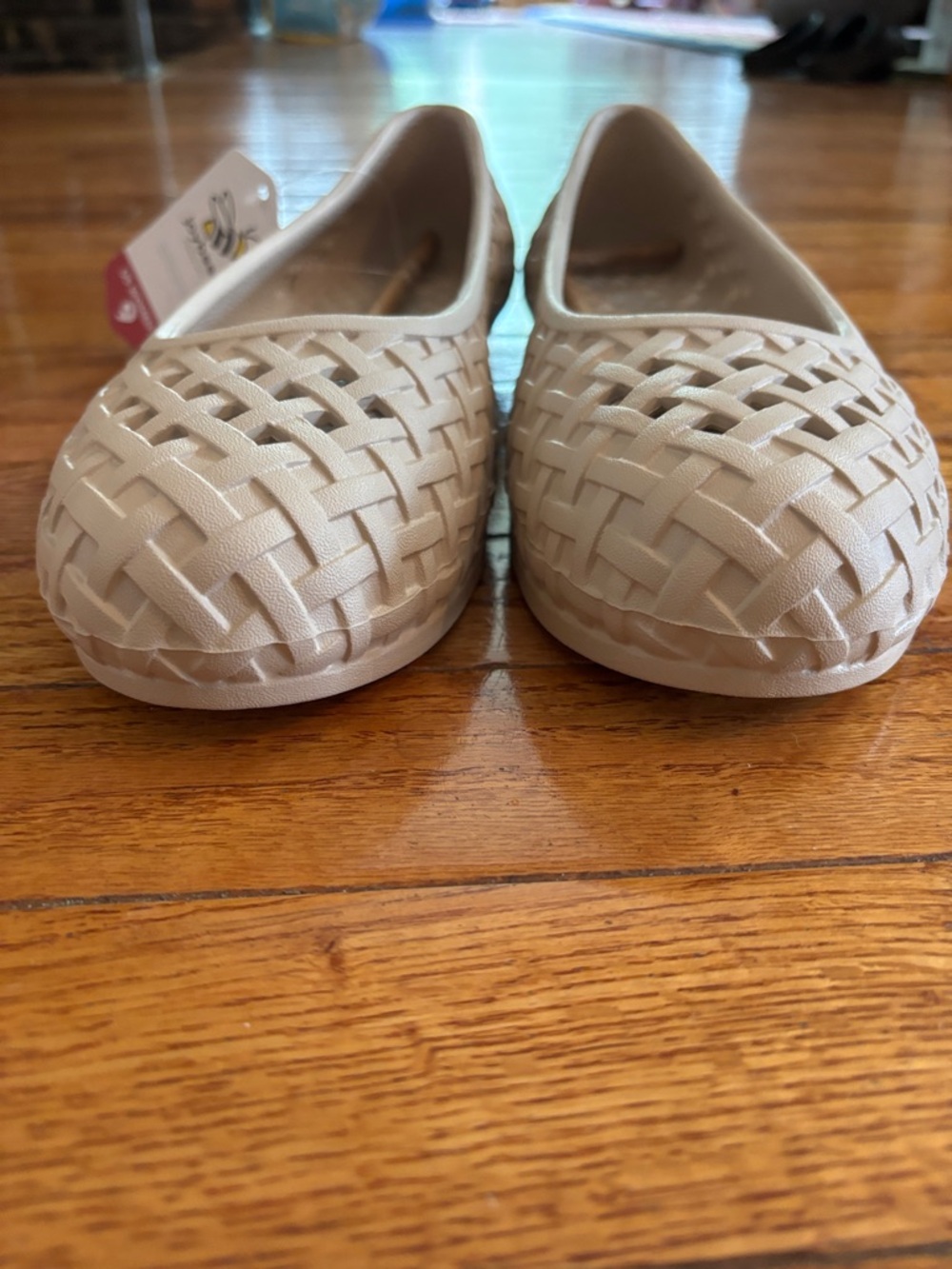 Woven Slip-On Ballet Flats in Cream - Picture 2 of 7
